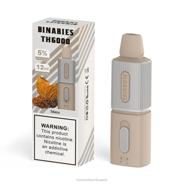 HorizonTech Binaries Cabin th6000 القابل للتصرف 12 مل - Horizon Tech Coils 2R8L120 التبغ