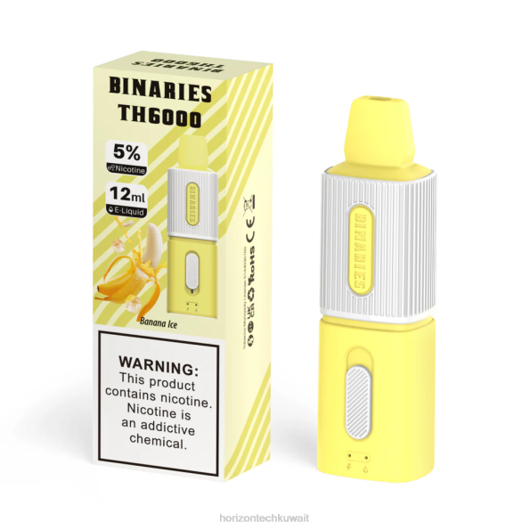 HorizonTech Binaries Cabin th6000 القابل للتصرف 12 مل - Horizon Tech Vape 2R8L97 جليد الموز