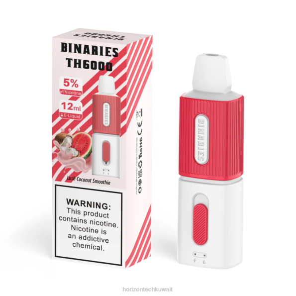 HorizonTech Binaries Cabin th6000 القابل للتصرف 12 مل - Horizon Tech Vape Coils 2R8L119 عصير جوز الهند الخصب